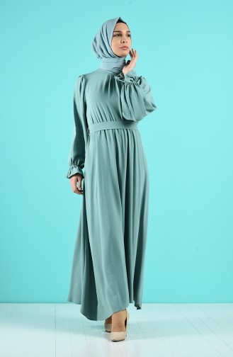 Unreife Mandelgrün Hijab Kleider 12045-04