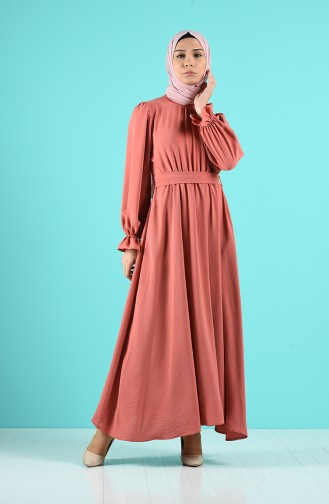 Beige-Rose Hijab Kleider 12045-05