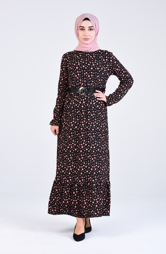 Schwarz Hijab Kleider 7011-01