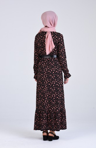 Schwarz Hijab Kleider 7011-01