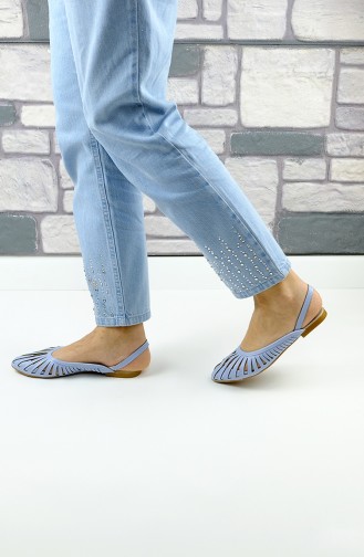Blue Woman Flat Shoe 2237-04