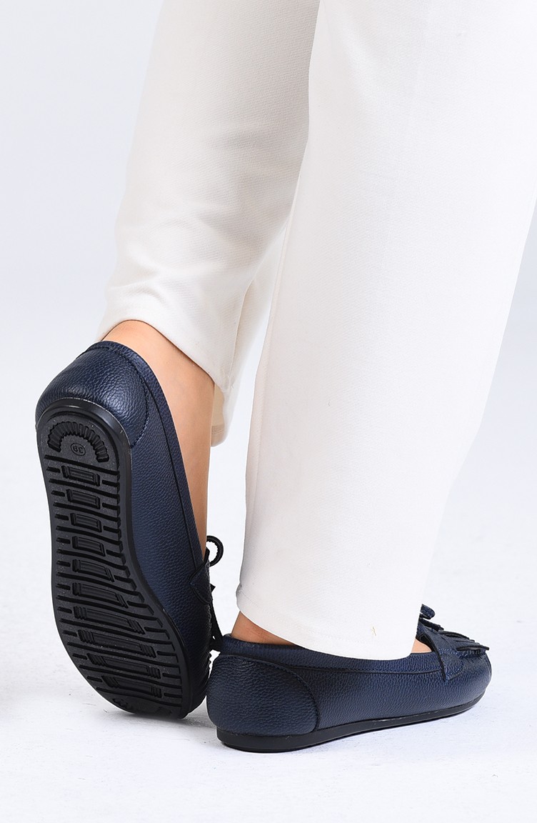 Navy Blue Women`s Flats 012601 Sefamerve