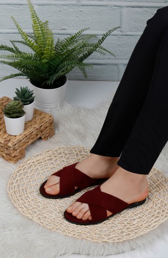 Claret red Summer slippers 0002-01