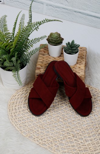 Claret red Summer slippers 0002-01