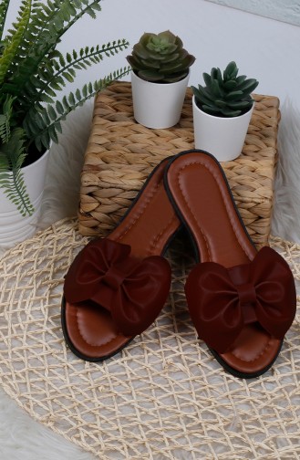 Dark Claret Red Summer Slippers 0004-08