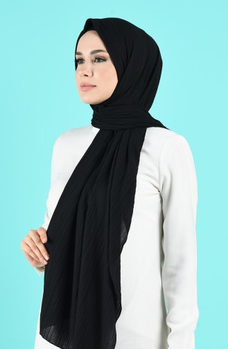 Fitilli Penye Şal 13171-01 Siyah