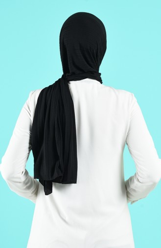 Fitilli Penye Şal 13171-01 Siyah