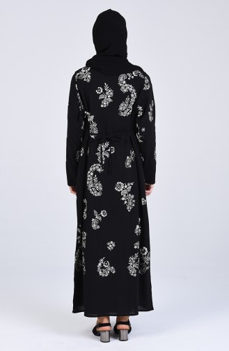 Schwarz Hijab Kleider 2424-01