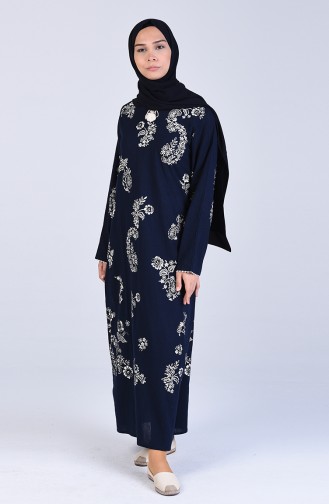 Navy Blue İslamitische Jurk 2424-02