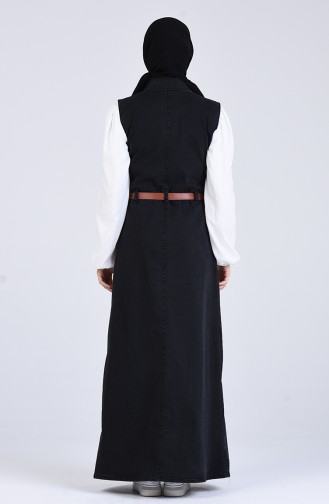 Belted Gilet Jeans Dress 0929-01 Black 0929-01