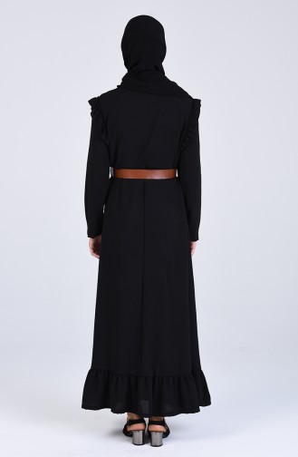 Schwarz Hijab Kleider 8019-04
