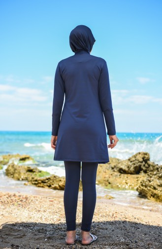 Dunkelblau Hijab Badeanzug 20113-02