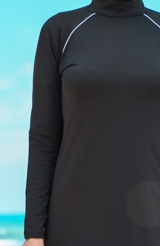 Schwarz Hijab Badeanzug 20115-04