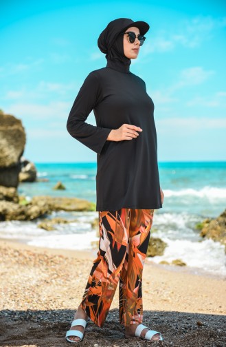 Maillot de Bain Hijab Noir 20187-02