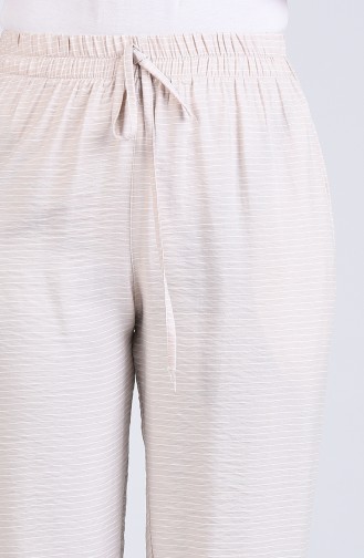 Striped wide-leg Trousers 0161-08 Cream 0161-08
