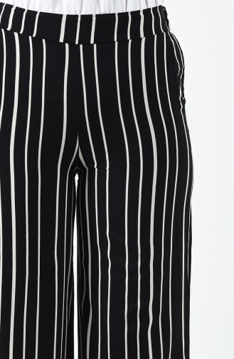 Striped Viscose Trousers 1190-02 Black 1190-02