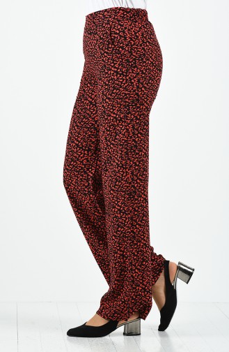 Patterned Viscose Trousers 1190-03 Coral 1190-03