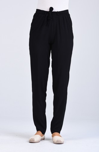 Viscose Straight Leg Trousers 1191-22 Black 1191-22