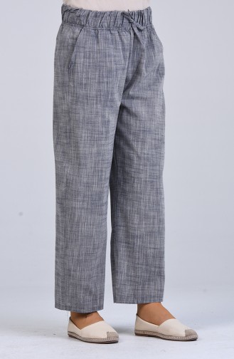 Elastic wide-leg Trousers 9008b-04 Gray 9008B-04