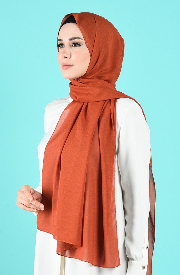 Düz Şifon Şal 13176-14 Kiremit