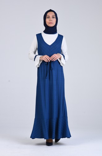 Indigo Hijab Dress 6574-03