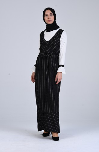 Black Hijab Dress 6574-04