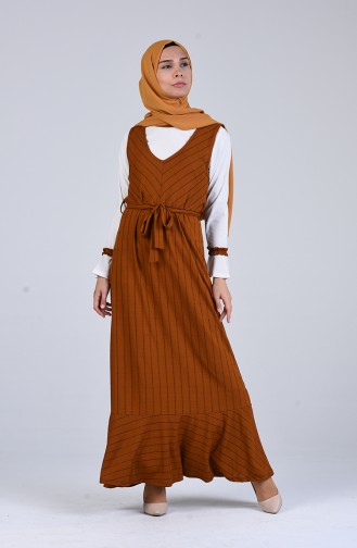 Tan Hijab Dress 6574-05