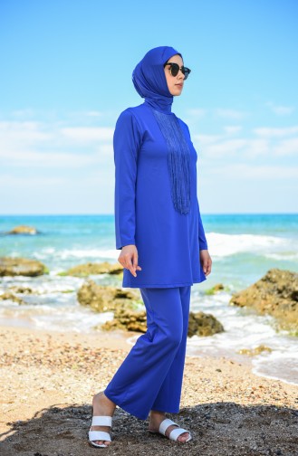 Saks-Blau Hijab Badeanzug 20133-01