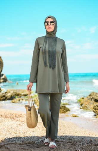 Khaki Hijab Badeanzug 20133-03