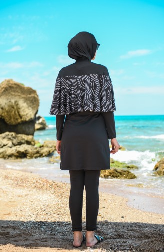 Maillot de Bain Hijab Noir 20139-01