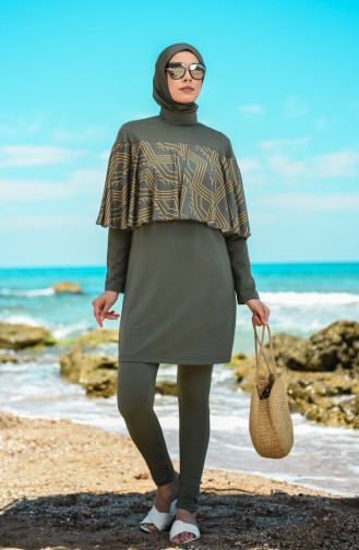 Khaki Modest Swimwear 20139-02