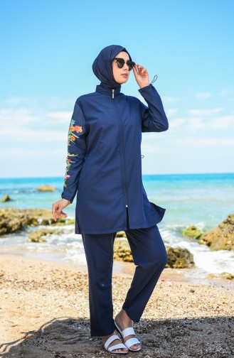 Navy Blue Modest Swimwear 20170-01