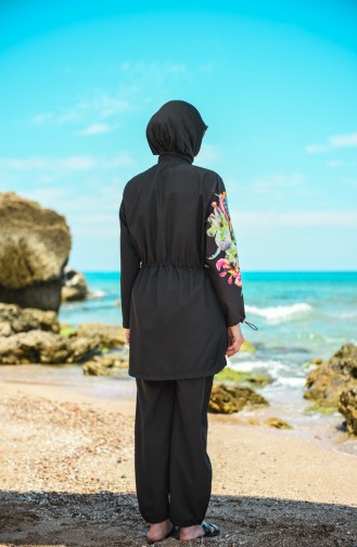 Schwarz Hijab Badeanzug 20170-02