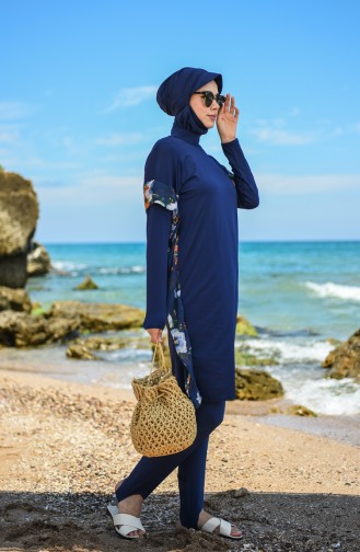 Navy Blue Swimsuit Hijab 8095-02