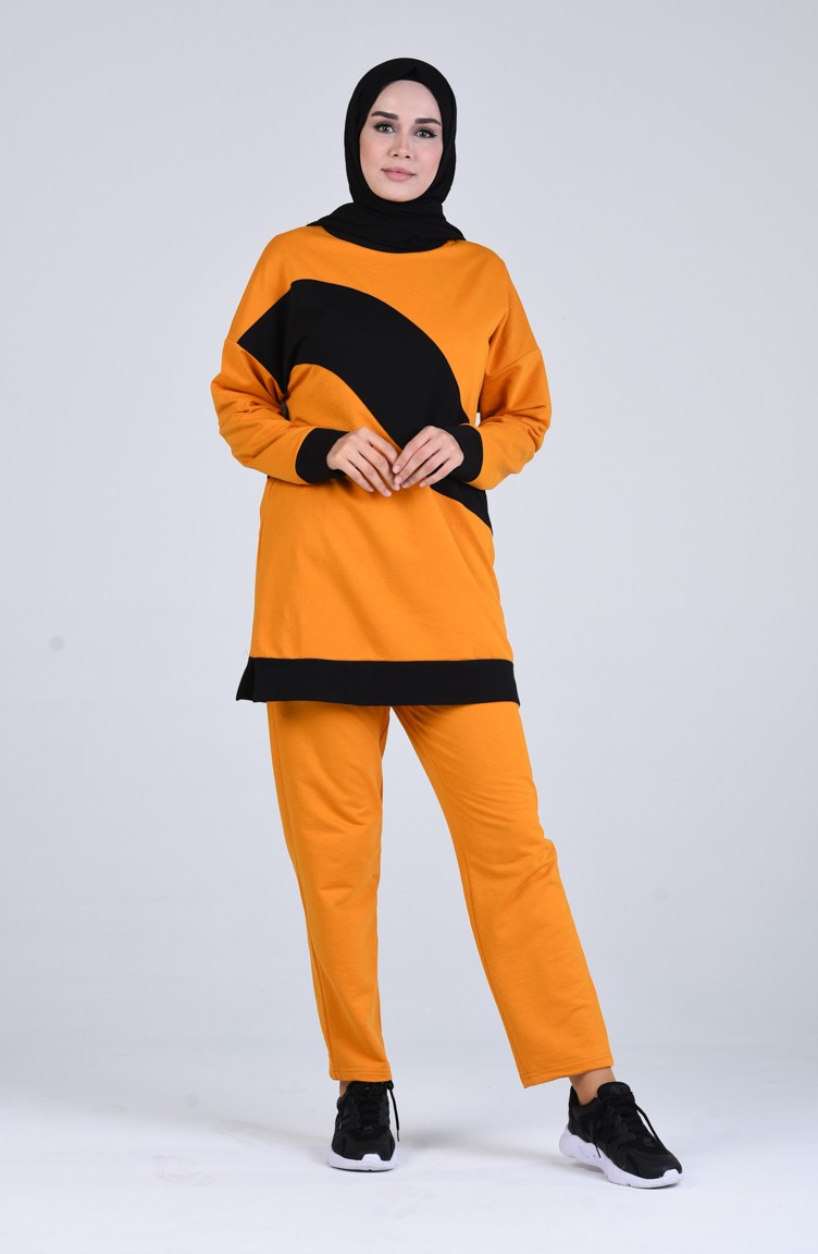 mustard yellow sweatsuit