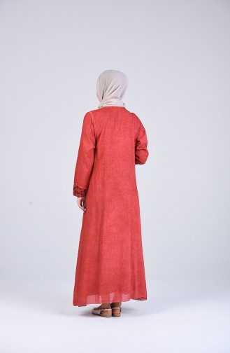 Robe Hijab Couleur brique 9595-08