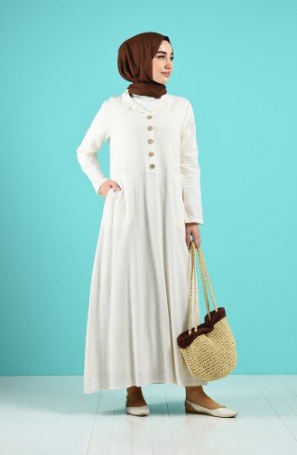 Ecru Hijab Dress 12205-01