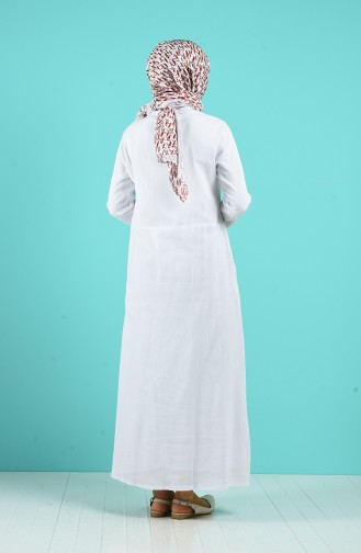 White Hijab Dress 12205-02
