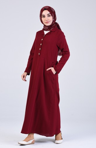 Weinrot Hijab Kleider 12205-04