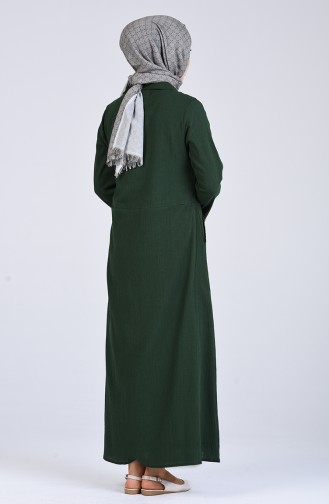 Robe Hijab Vert Foncé 12205-05