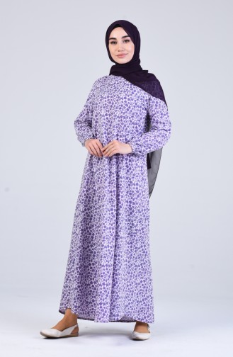 Lila Hijab Kleider 6169G-02