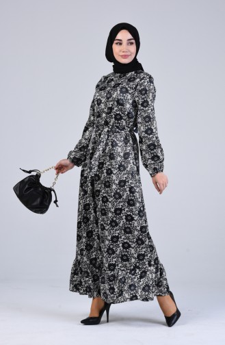 Schwarz Hijab Kleider 2159-01