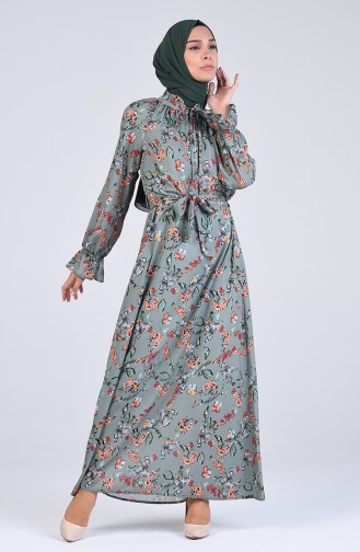 Robe Hijab Vert noisette 3082-03