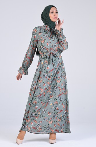 Patterned Dress 3082-03 Sea Green 3082-03