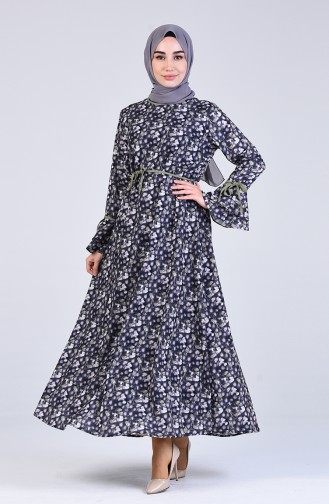 Volan Print Sleeve Dress 3090-01 Anthracite 3090-01