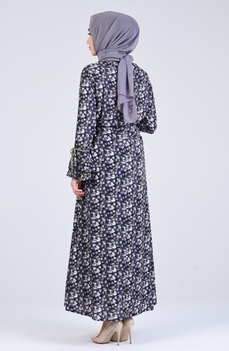 Volan Print Sleeve Dress 3090-01 Anthracite 3090-01