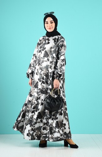 Schwarz Hijab Kleider 3182-01