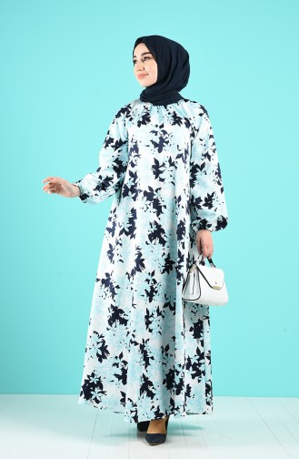 Grün Hijab Kleider 3186-02