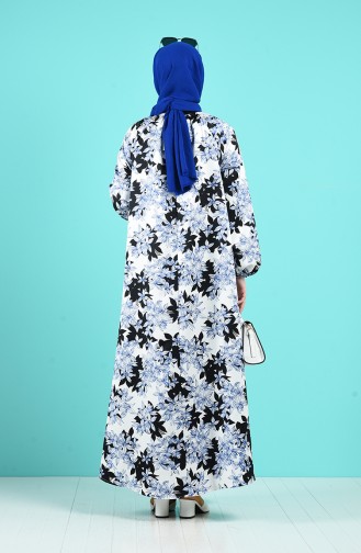 Saks-Blau Hijab Kleider 3186-03