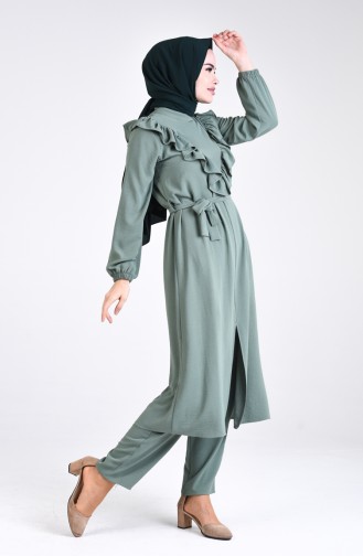 Frilly Tunic Trousers Double Suit 0372-01 Sea Green 0372-01